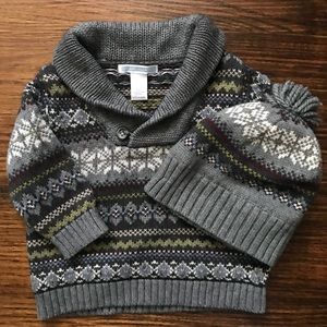 Janie and Jack Fair Isle Sweater & Hat